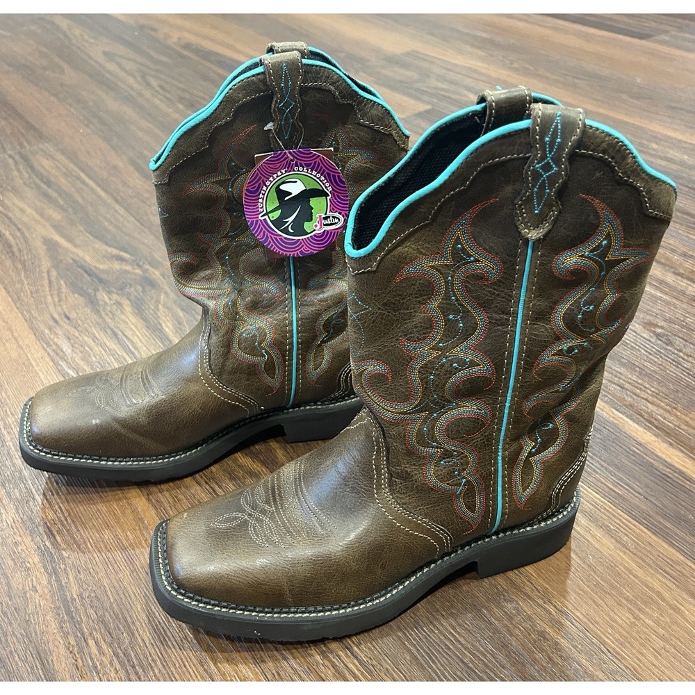 Justin Raya‎ Women's 12" Size 11 B Gypsy J-Flex Comfort Square Toe Western Boots - Picture 6 of 16